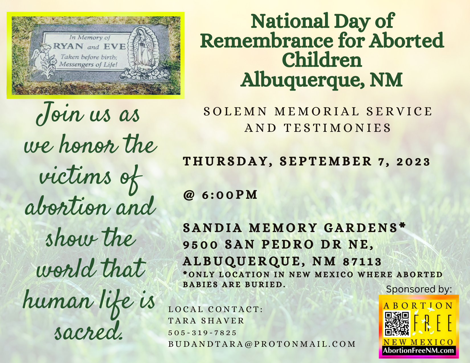National Day of Remembrance for Aborted Children Family Life Radio